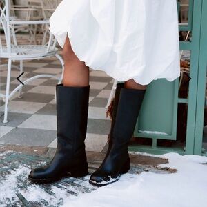 Steve Madden Rigg Boots in Black Leather